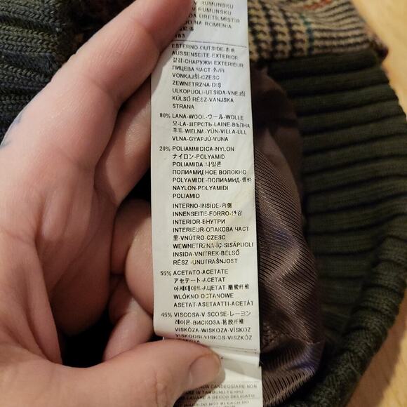 Vintage Benetton houndstooth vest brown trim cap sleeve wool blend small - Picture 15 of 16